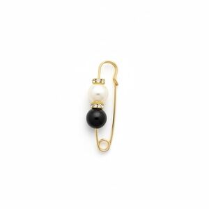 🧚🏻‍♀️ Gold and Black Brooch with Pearl Accent 2”
